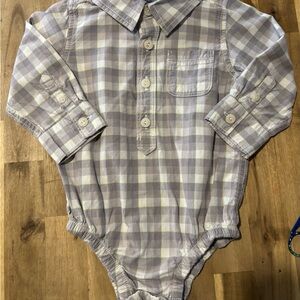 GAP Gray Plaid Button Down Shirt for Kids